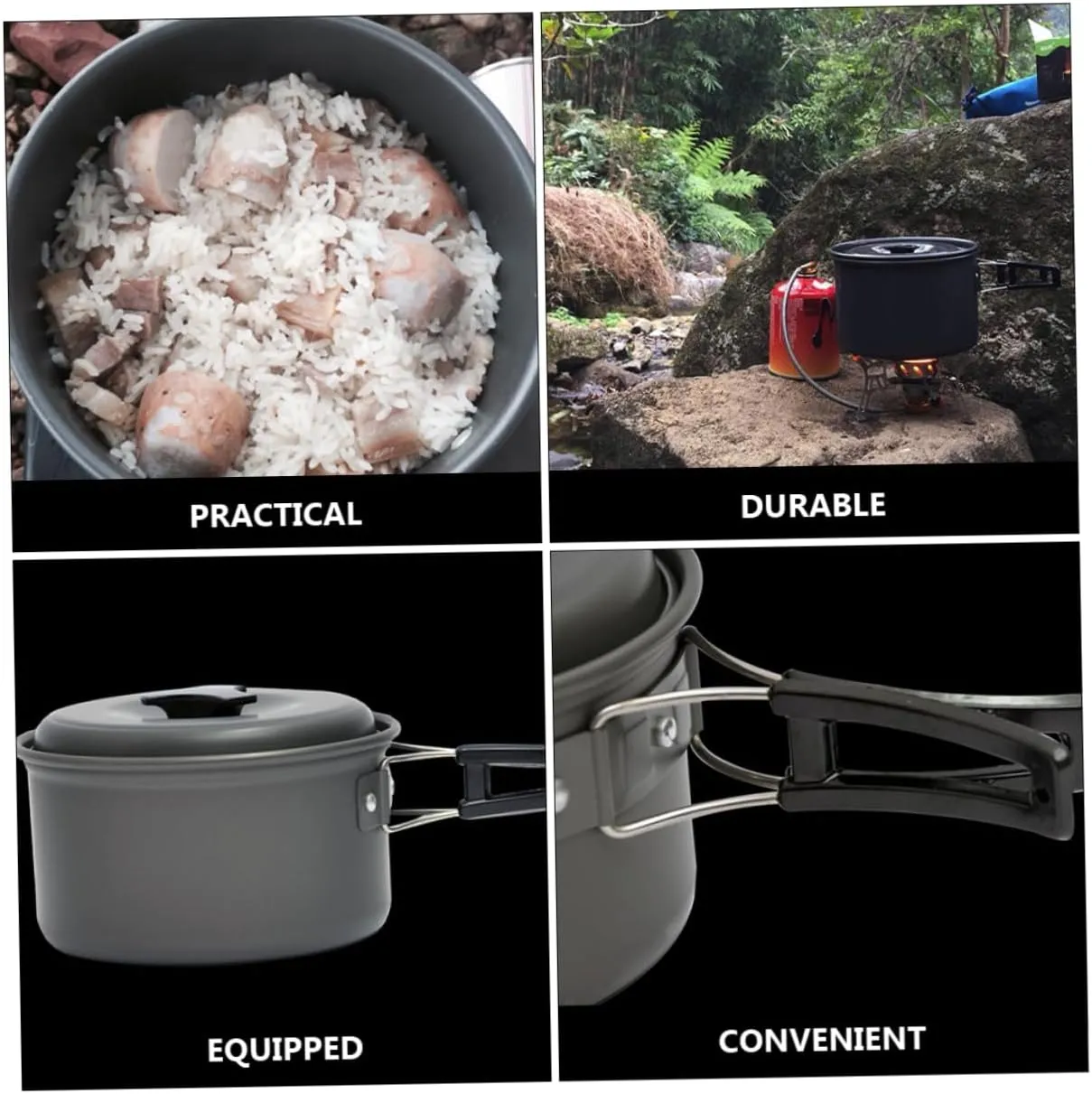GANAZONO Boiler Saucepan Pot Kit Ti Cook Tool Toaster Organizer Kettles Camper Accessories for Inside Camp Kettle