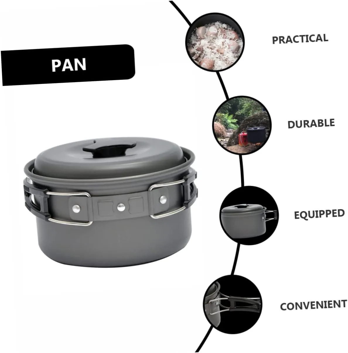 GANAZONO Boiler Saucepan Pot Kit Ti Cook Tool Toaster Organizer Kettles Camper Accessories for Inside Camp Kettle