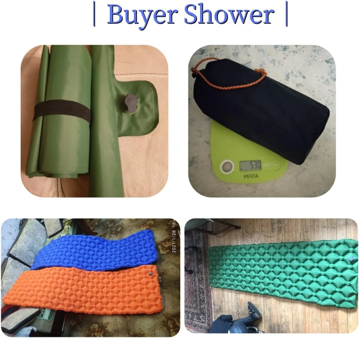 GaRcan Outdoor Inflatable Mattress Diamond Ultra-Light Camping Mat Hiking Air Cushion Portable Sleeping Mat Damp Proof (Air Bag 1 Pc One Seat)