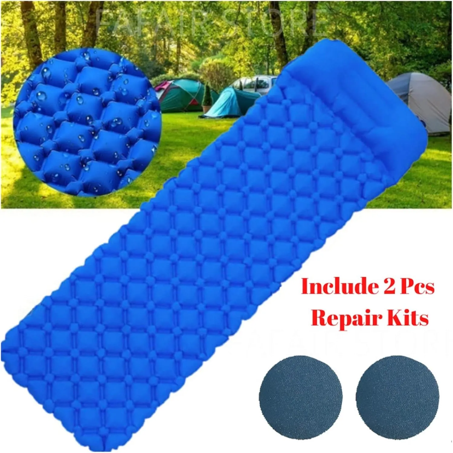 GaRcan Outdoor Inflatable Mattress Diamond Ultra-Light Camping Mat Hiking Air Cushion Portable Sleeping Mat Damp Proof (Air Bag 1 Pc One Seat)