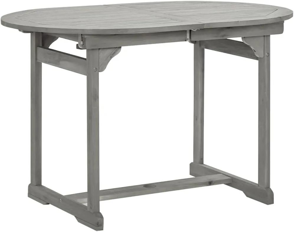 Garden Table Grey, Solid Acacia Wood Outdoor Furniture with Matte Finish for Dining, Camping, Tables & Folding Side Tables
