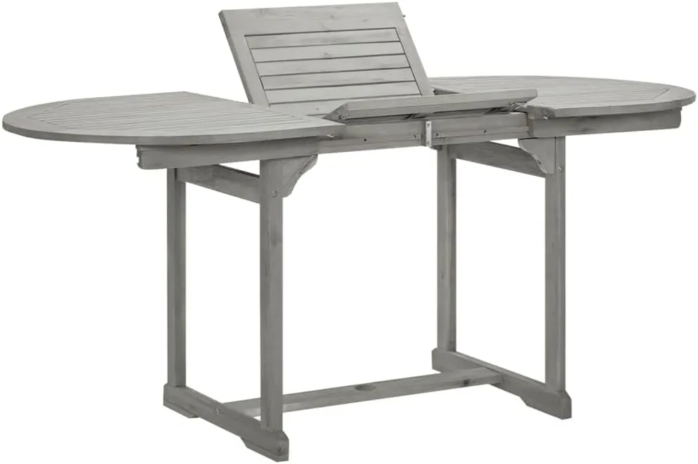 Garden Table Grey, Solid Acacia Wood Outdoor Furniture with Matte Finish for Dining, Camping, Tables & Folding Side Tables