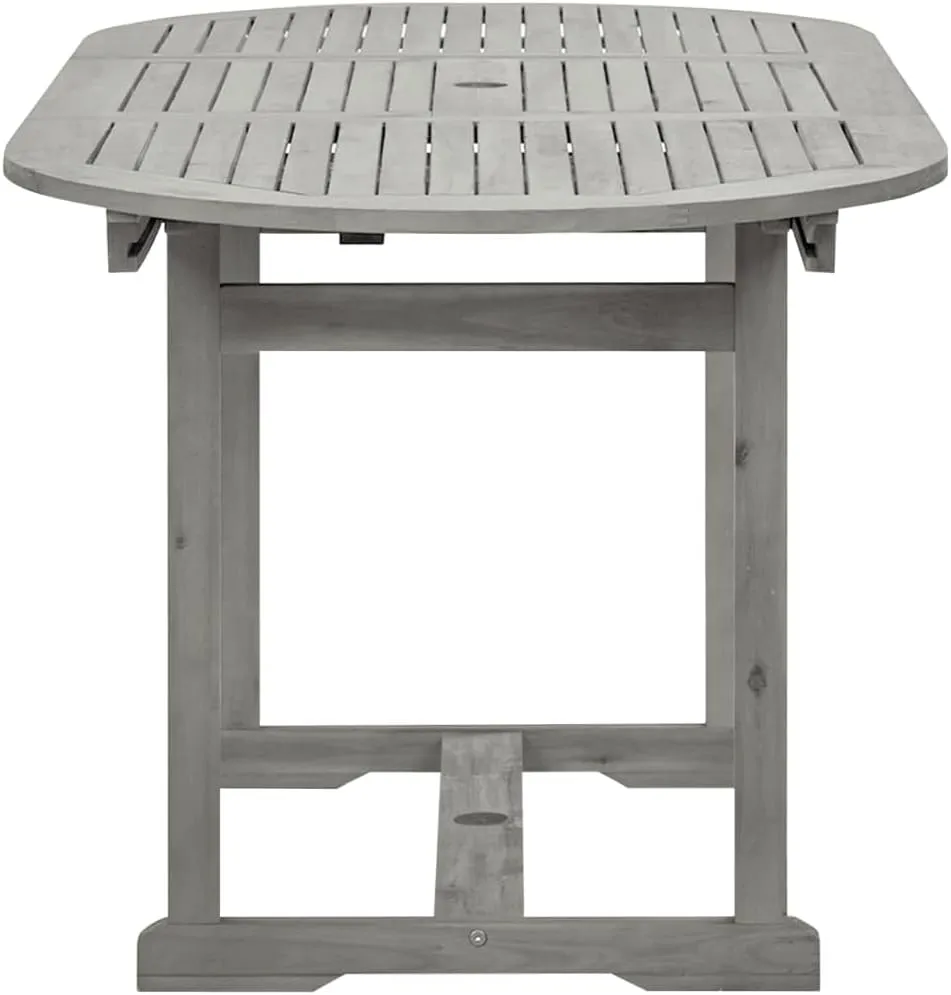 Garden Table Grey, Solid Acacia Wood Outdoor Furniture with Matte Finish for Dining, Camping, Tables & Folding Side Tables