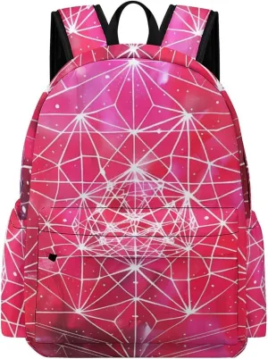 Geometry Cube Sacred Galaxy Travel Hiking Laptop Backpack for Men Women Camping Gym Backpacks Casual Bag
