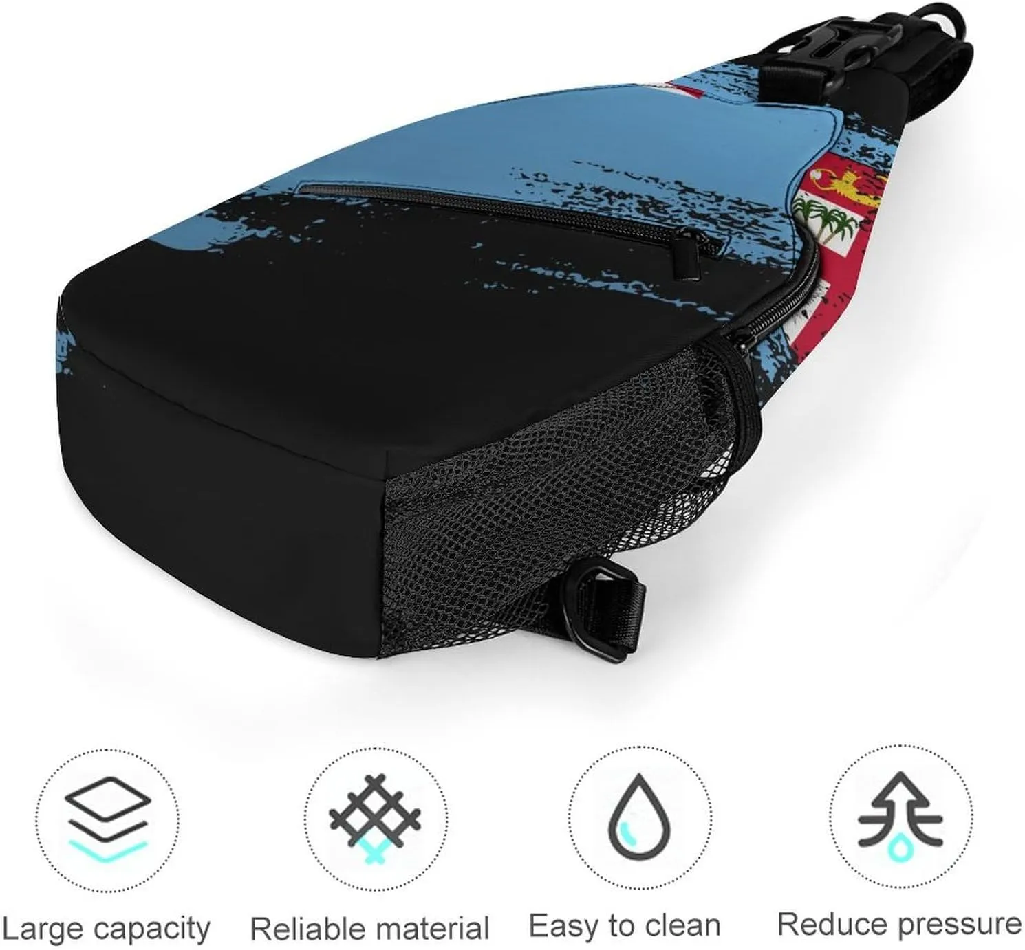 Ghana Flag Patriotic Sling Bag Crossbody Chest Bag Shoulder Bag For Travel Hiking Cycling Camping