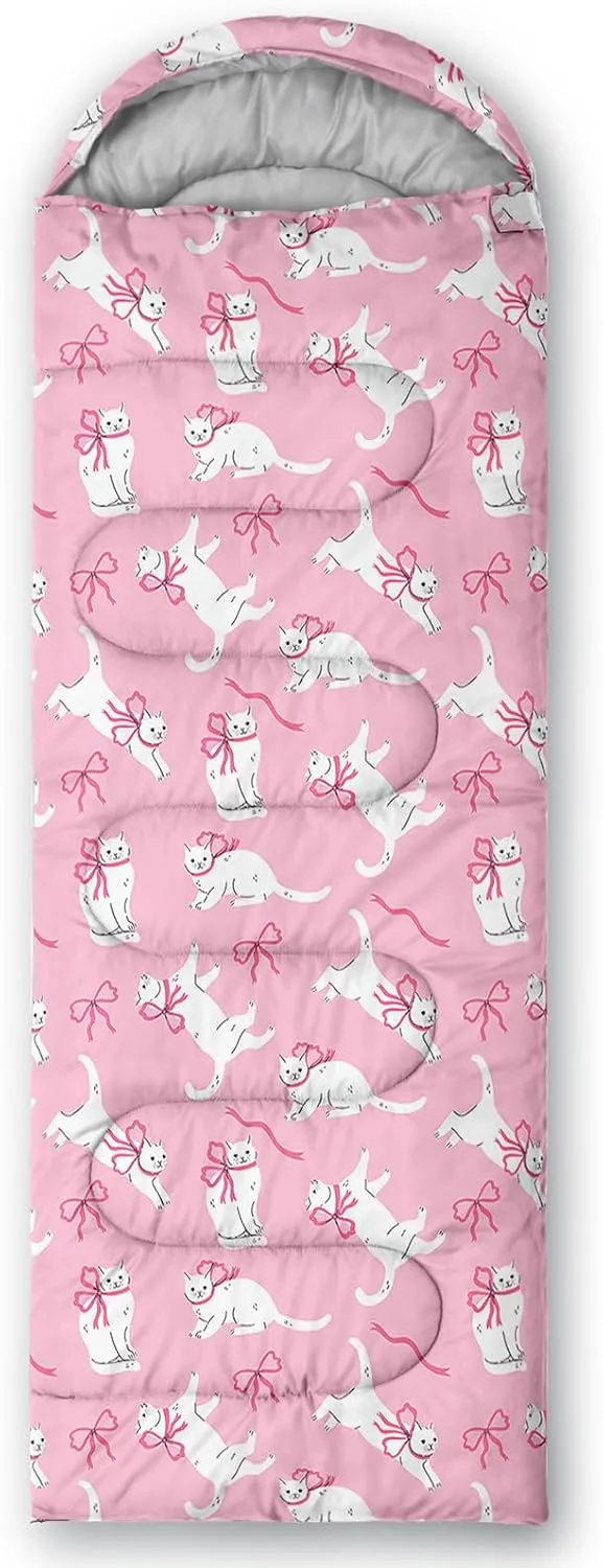 Girls Unicorn Camping Sleeping Bag,Lightweight & Waterproof,3 Season Warm & Cold Weather,Portable,Beautiful Purple Lavender Sleeping Bag for Boys Girls Adults,Traveling,Camping,Hiking