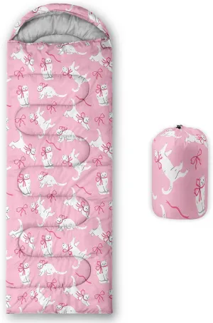 Girls Unicorn Camping Sleeping Bag,Lightweight & Waterproof,3 Season Warm & Cold Weather,Portable,Beautiful Purple Lavender Sleeping Bag for Boys Girls Adults,Traveling,Camping,Hiking