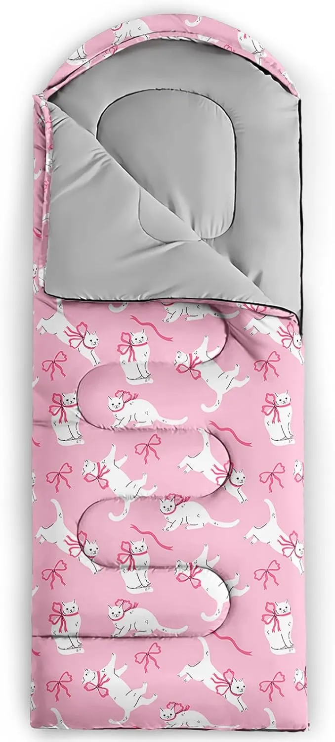 Girls Unicorn Camping Sleeping Bag,Lightweight & Waterproof,3 Season Warm & Cold Weather,Portable,Beautiful Purple Lavender Sleeping Bag for Boys Girls Adults,Traveling,Camping,Hiking
