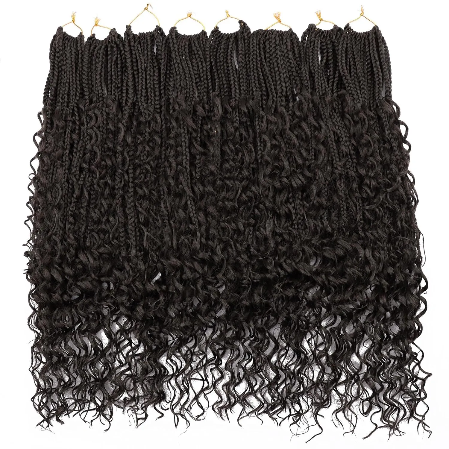 Goddess Box Braids Crochet Hair - 18 Inch Pre Looped Boho Crochet Braids with Curly Ends, 8 Packs Crochet Box Braids, Bohemian Box Braids Crochet Hair for Black Women #2