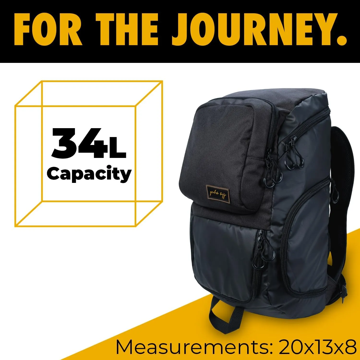 Gold BJJ Jiu Jitsu Backpack - Heavy Duty Gym Bag with Waterproof Gi Pocket