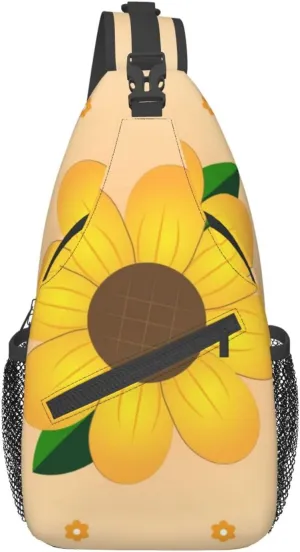 Golden Sunflower Pattern Outdoor Hiking Backpack > Suitable For Men And Women Riding Strong And Sturdy High Storage Capacity Daily Travel