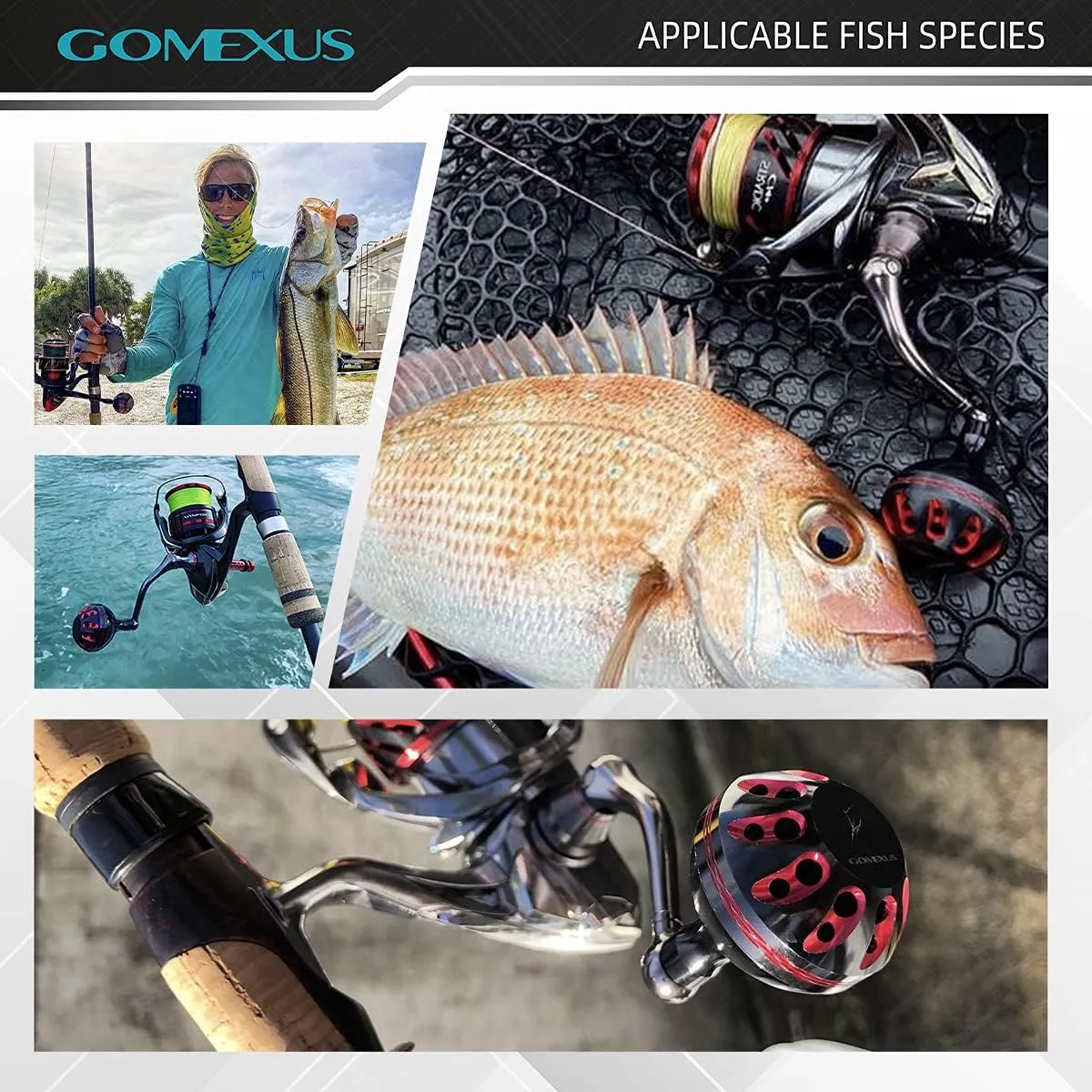 GOMEXUS Power Knob Compatible for Shimano Daiwa Spinning Reel Handle Knob