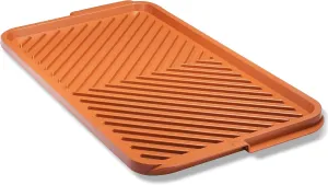 Gotham Steel XL Nonstick 2 in 1 Griddle Pan & Grill Pan for Stovetop & Outdoor Use, Reversible Copper Griddle for Gas Grill   Stove Top Grill Pan with Ultra Nonstick Non-Toxic Oven Safe