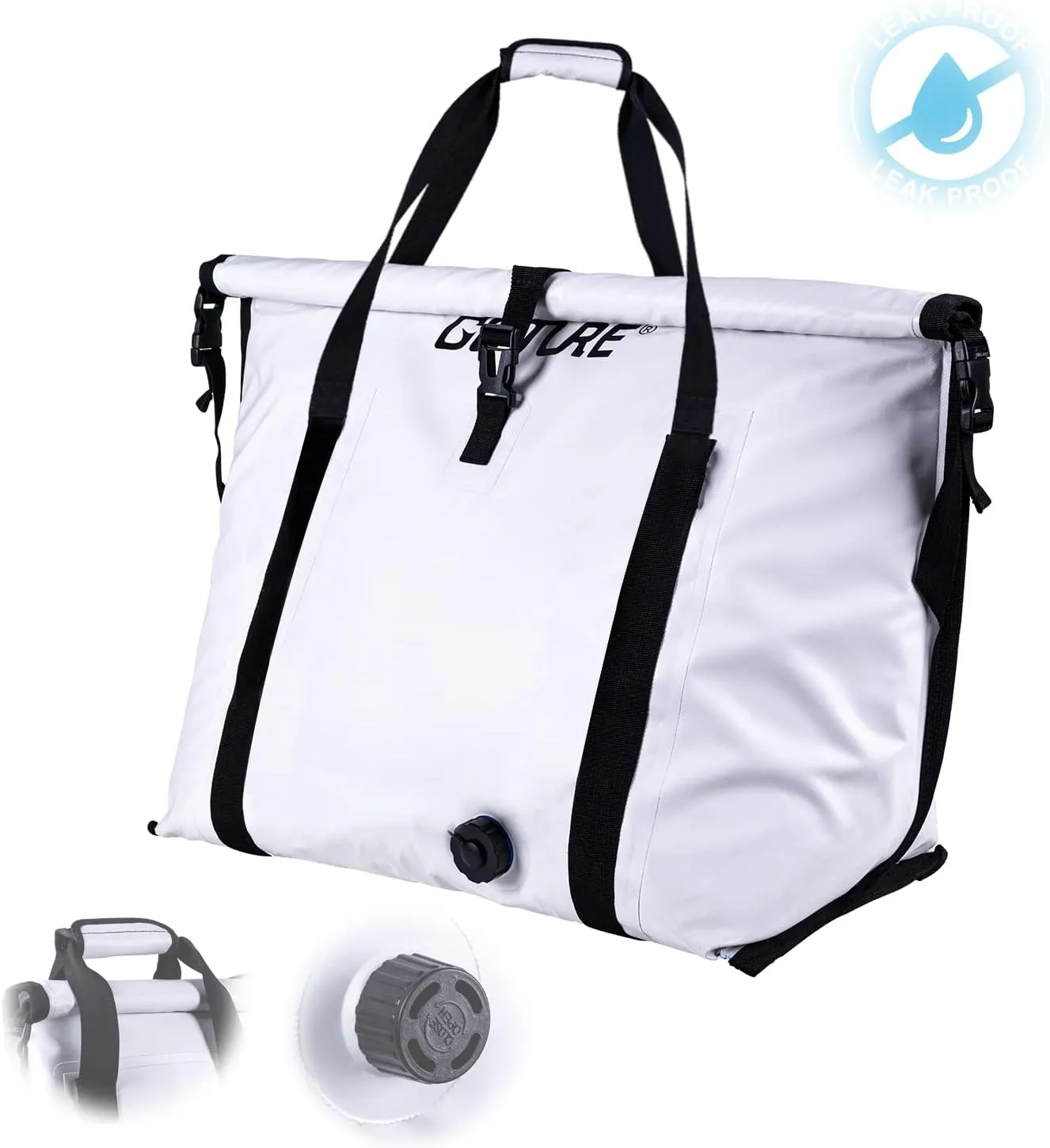 Goture Insulated Fish Cooler Bag, Monster Leakproof Fish Kill Bag, Portable Large Fishing Cooler Bags for Outdoor Tarvel with Drain Plug, Keep Ice Cold All Day Long （27.4in x 11.8in x 15.7in）
