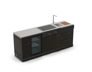 GRLLR Outdoor Kitchen Fridge Stove and Sink