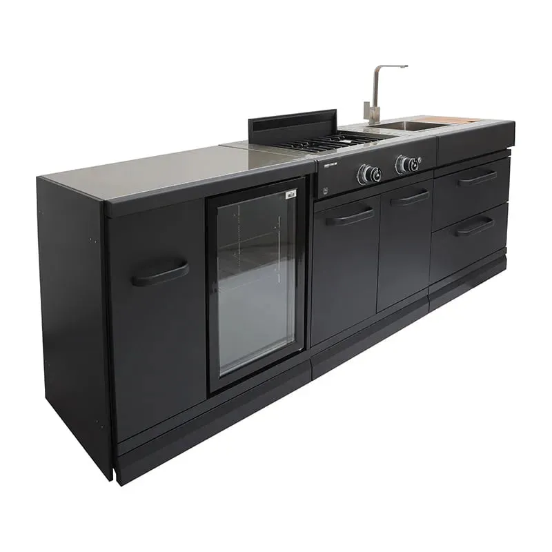 GRLLR Outdoor Kitchen Fridge Stove and Sink