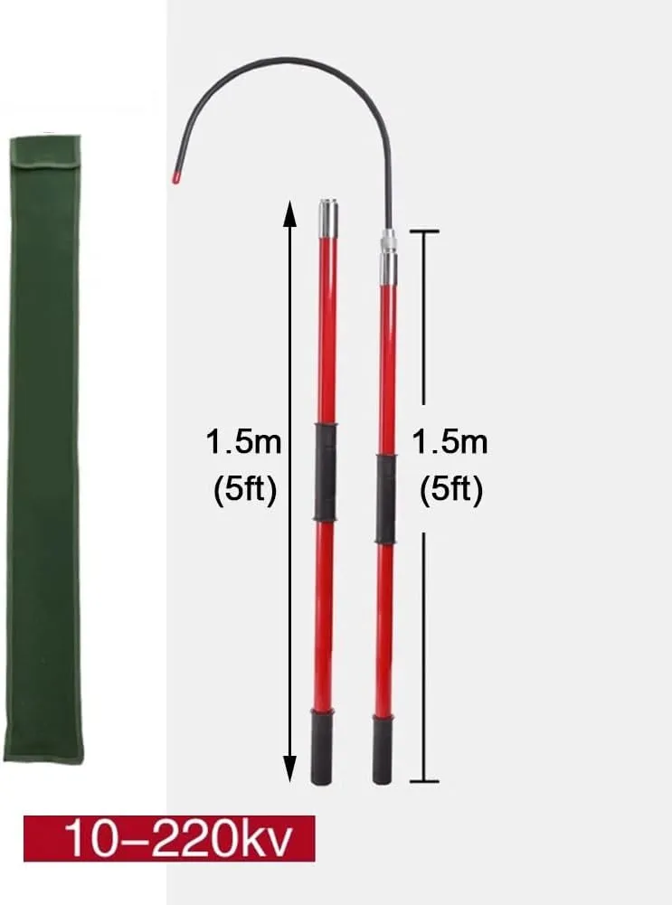 GZHERVICES Multi-Purpose Insulated Rescue Hook, Safety Hook Swimming Pool Pole, Detachable Lifesaving Pole, Reaching Assist Tool, 18 Inch Hook Opening(Red,3m/9.9ft)