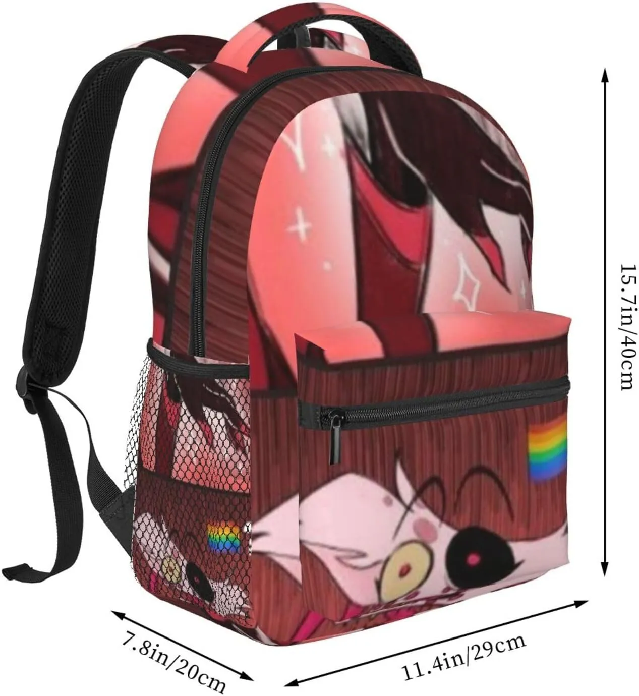 H-azbin Casual Student Backpack With Adjustable Shoulder Straps And Cushioned Back For Comfort Black