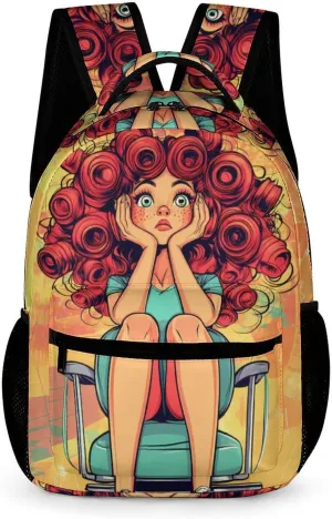 Hair Haircut Perm Day Casual Backpack Travel Laptop Cute Basic Shoulder Bag for Work Women & Men