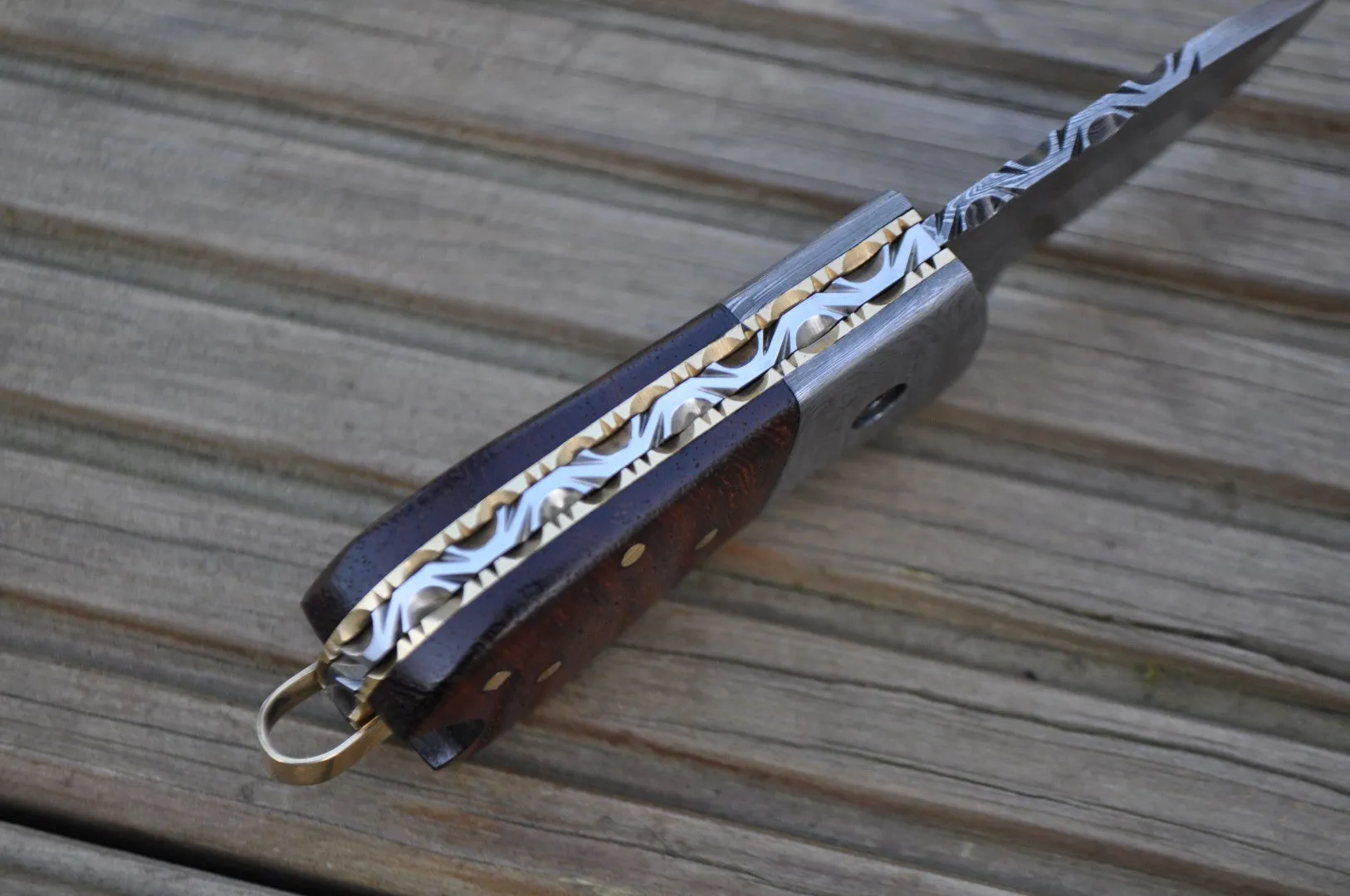 Handcrafted Damascus Pocket Knife - Legal to Carry