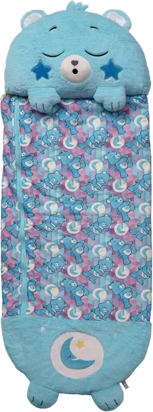 Happy Nappers: Care Bears Sleep Sack Large - Bedtime Bear - 66 x 30, 2-in-1: Plush Character Opens Into Sleeping Bag, Soft Nap & Play Animal, Kids 7 