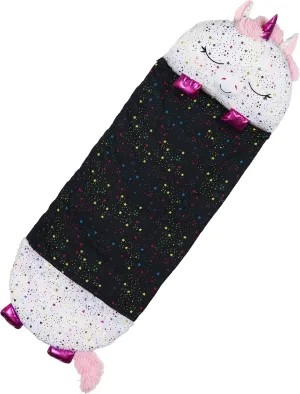 Happy Nappers Pillow & Sleepy Sack- Comfy, Cozy, Compact, Super Soft, Warm, All Season, Sleeping Bag with Pillow- Large 66” x 30”, Shimmer Unicorn