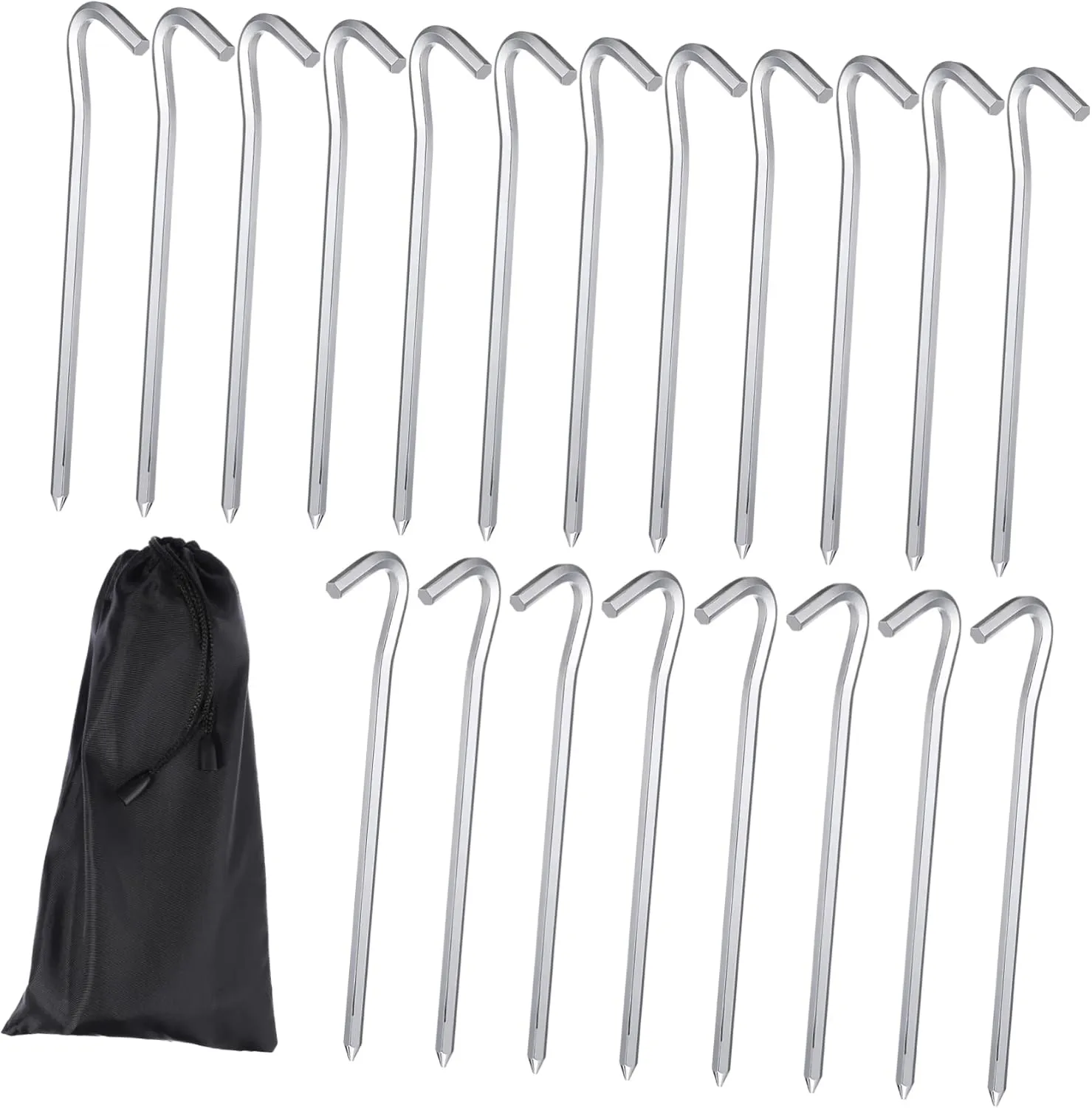Happyyami 20 Pcs Heavy Duty Tent Stakes Aluminum Alloy Tent Pegs Screw for Outdoor Camping Garden Yard