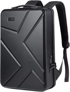 Hard Shell Laptop Backpack for Men,Anti-Theft Waterproof TSA Lock Gaming Computer Backpack with USB Port and Wet Pocket, Business College Carry On Backpack fit 15.6/16/17 Inch Laptop，Black