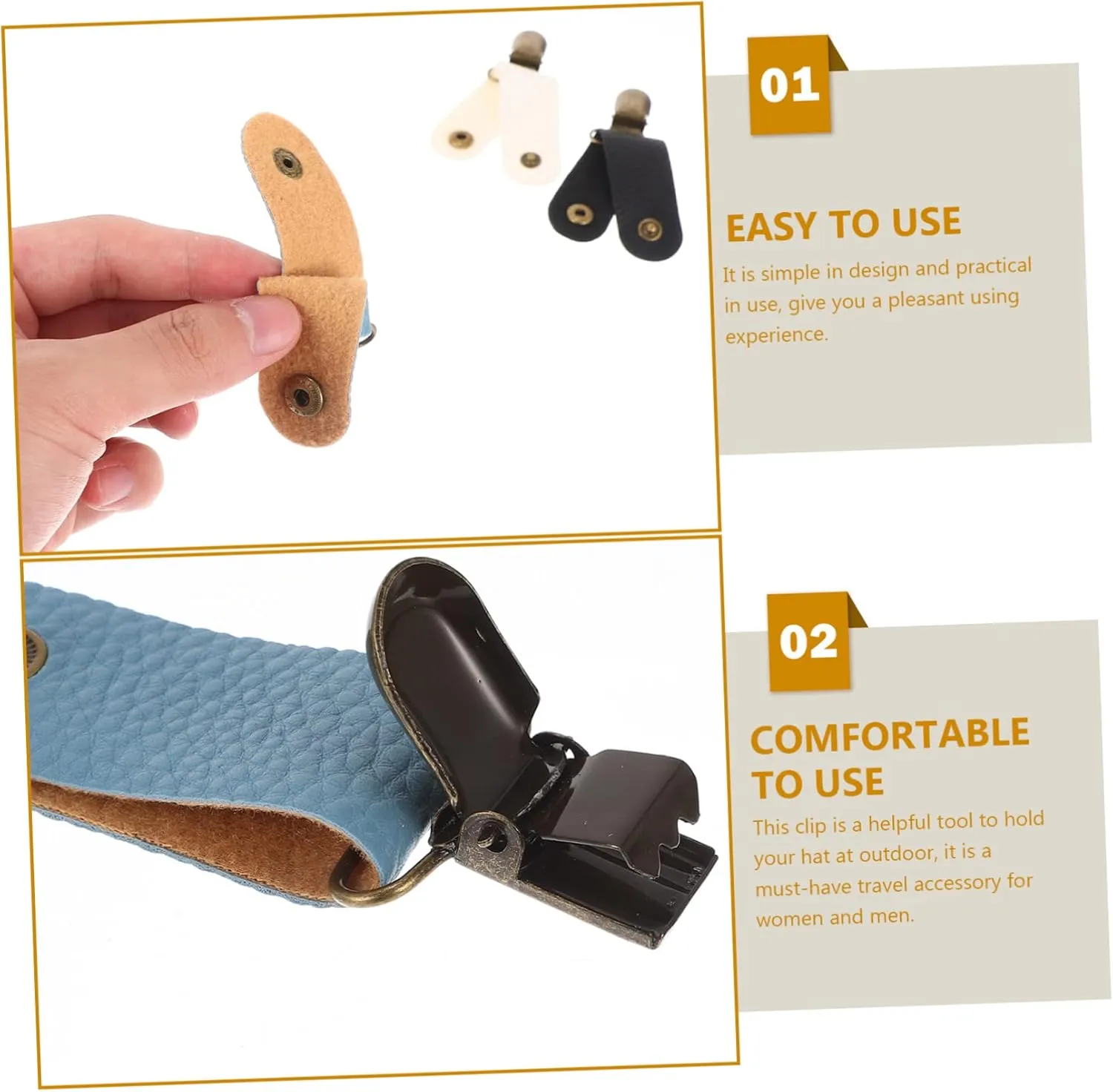 Hat Clip Holder for Travel Lightweight Hat Clips for Back Handbag Luggage Easy to Use for Hiking Camping
