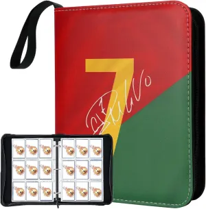 HBK Soccer Card Binder 9 Pocket, PU Leather Soccer Cards Binder with 50 Sleeves for Sports Card Storage, Soccers Gift for Trading Cards Collectors (900 Pockets)