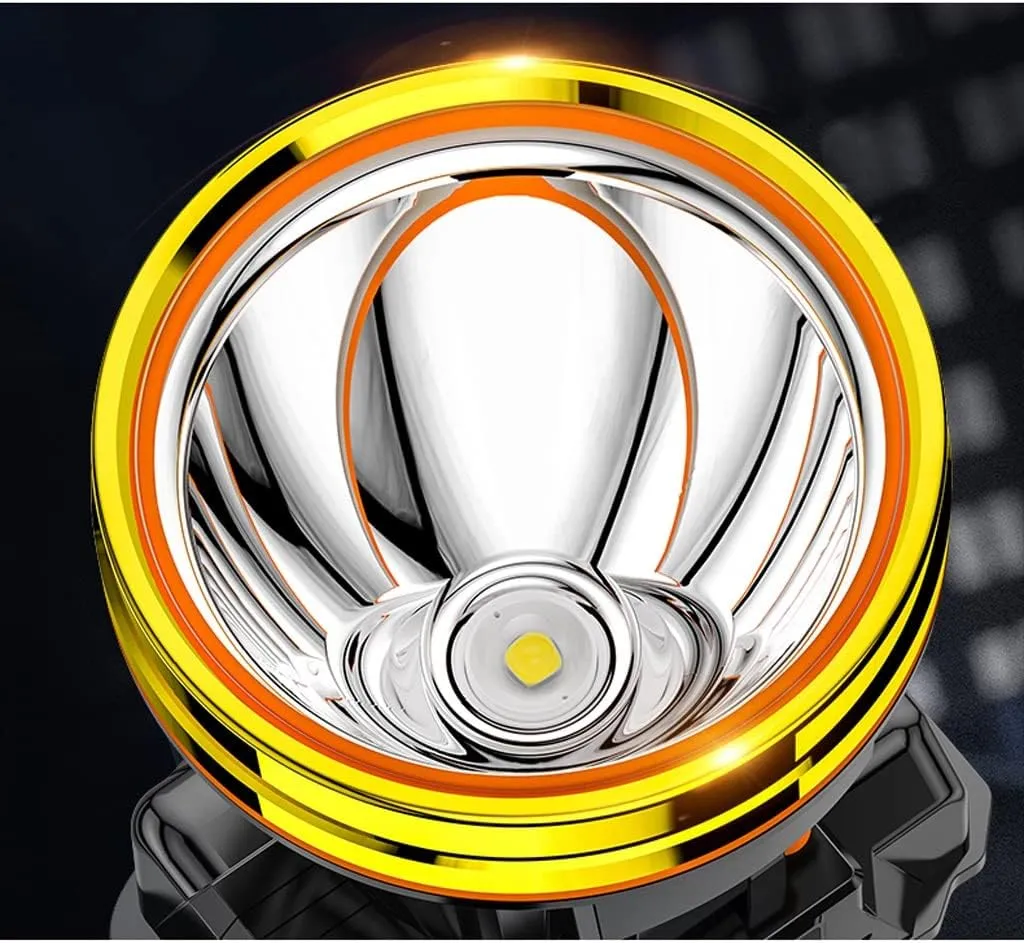 Headlamp Strong Light Rechargeable Head-Mounted Outdoor Flashlight Night Fishing Long Life LED Miner's Lamp Headlamp (Color : Yellow Light)
