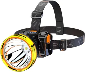 Headlamp Strong Light Rechargeable Head-Mounted Outdoor Flashlight Night Fishing Long Life LED Miner's Lamp Headlamp (Color : Yellow Light)