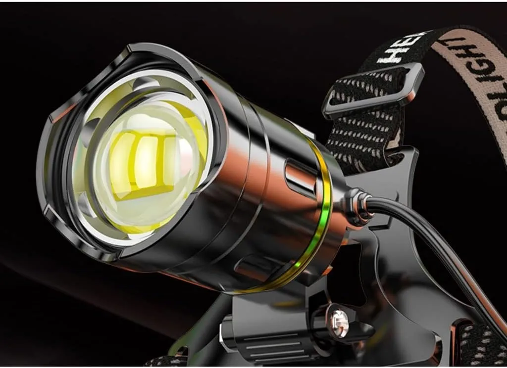 Headlamp Strong Light Rechargeable Head-Mounted Outdoor Flashlight Night Fishing Long Life LED Miner's Lamp Headlamp(White Light)