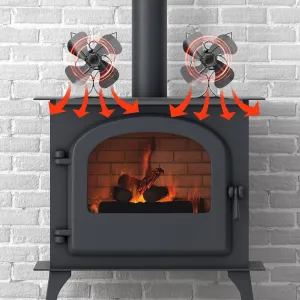 Heat Powered Wood Stove Fan for Propane Heater (Included Bracket), Non Electric Fireplace Fan Thermal Fan Thermoelectric Fan