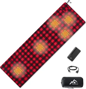 Heated Sleeping Bag Liner - 5 Heating Zones, USB Power Supported, Battery or USB Operation, 20000mAh Power Bank Included
