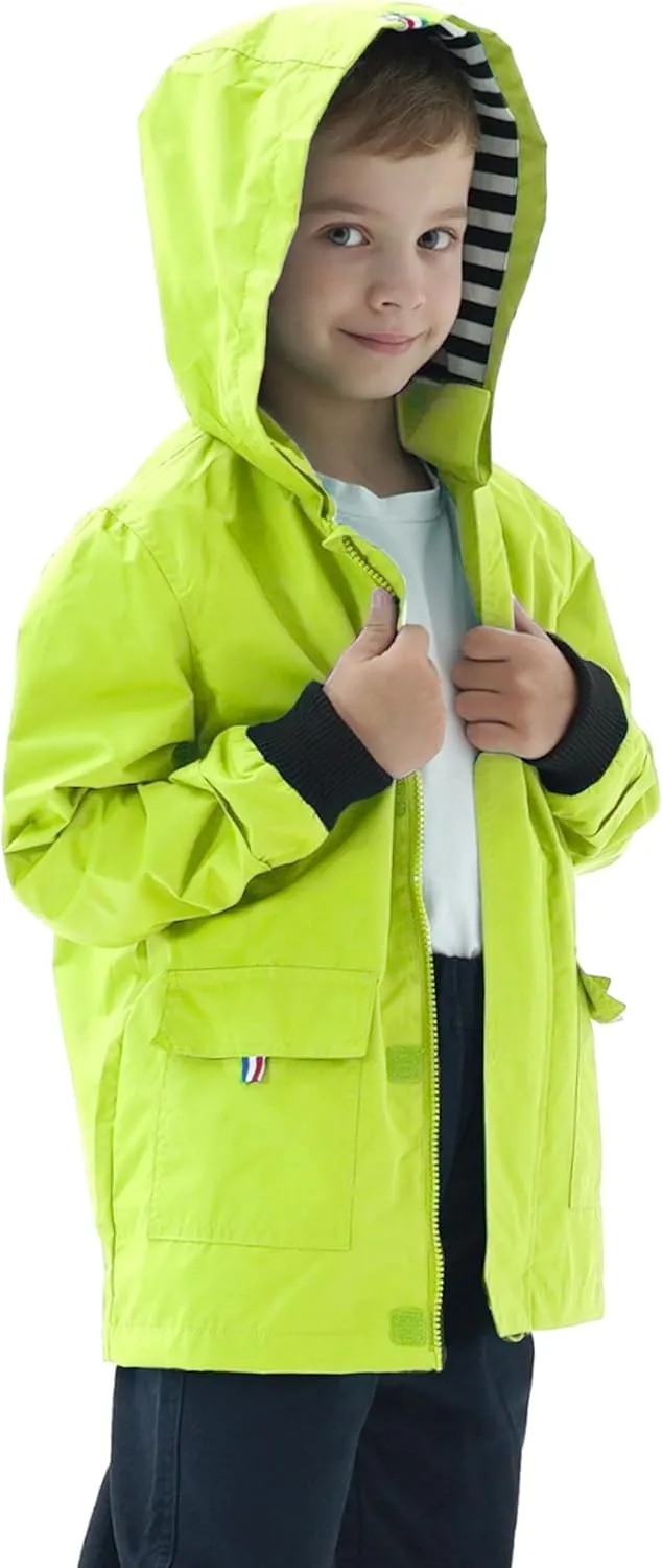 Hiheart Boys Girls Waterproof Hooded Jackets Cotton Lined Rain Jackets