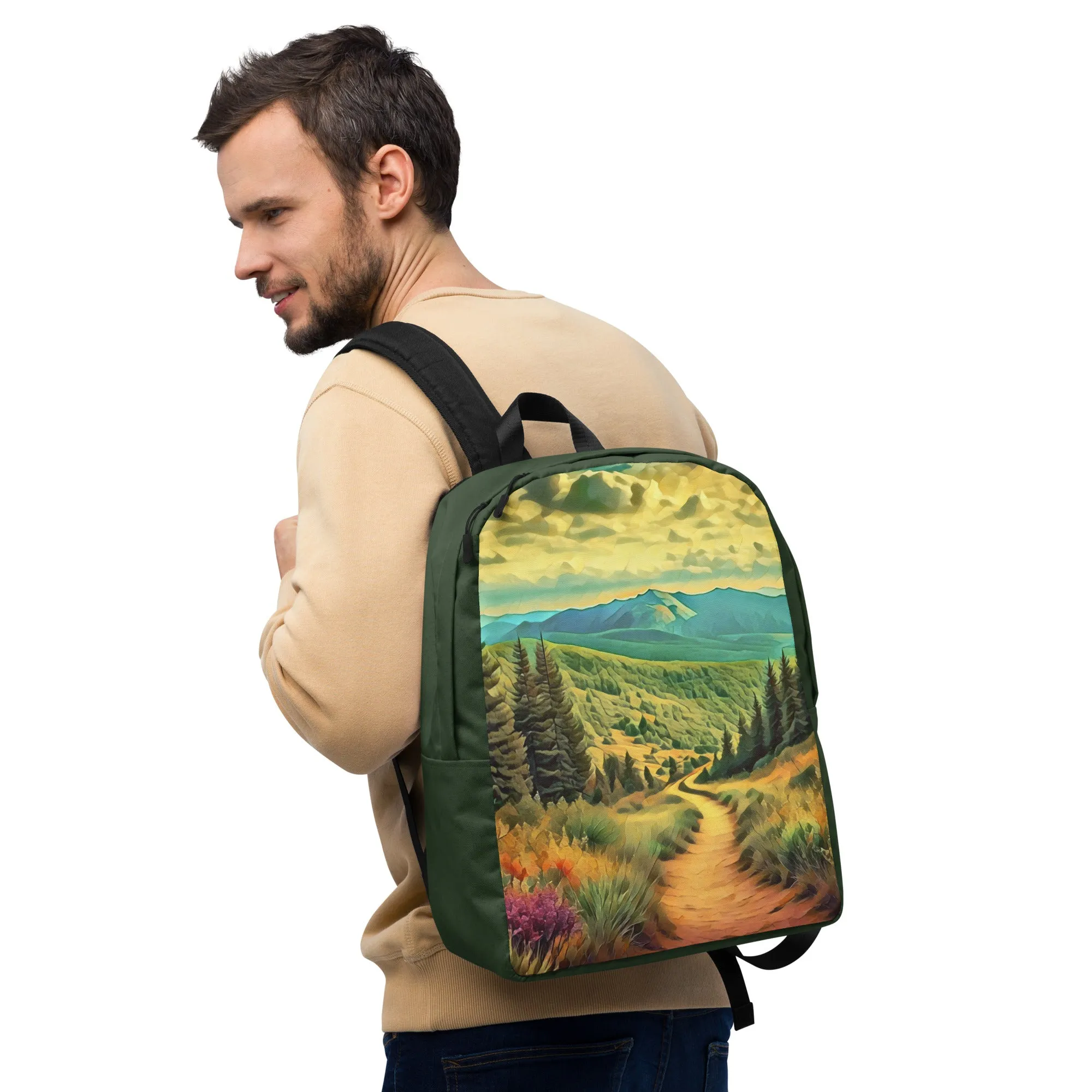 Hiking Oregon - Digital Art - Minimalist Backpack