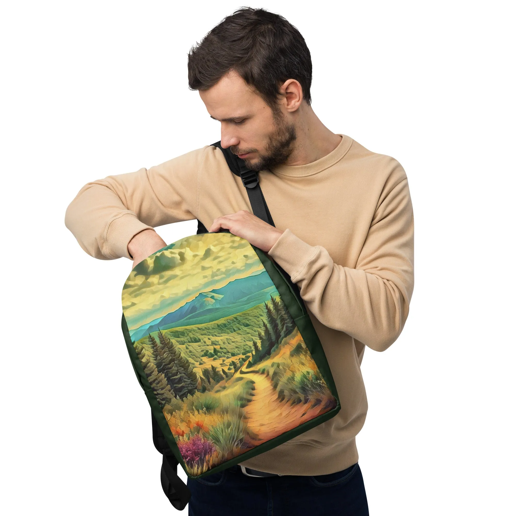Hiking Oregon - Digital Art - Minimalist Backpack