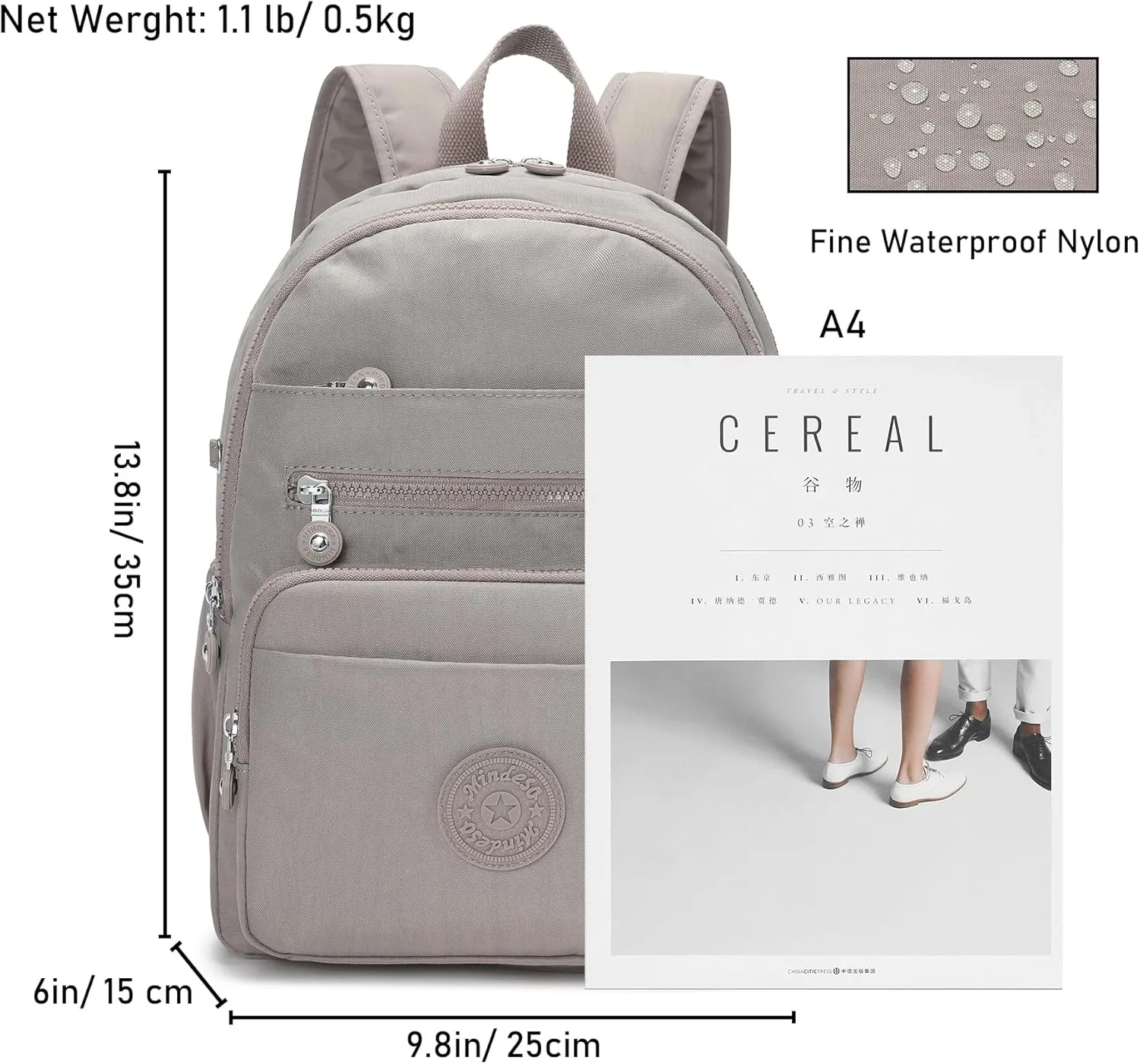 Hiking Waterproof 13" Laptop Backpack Purse for Women and Men,Travel Backpack