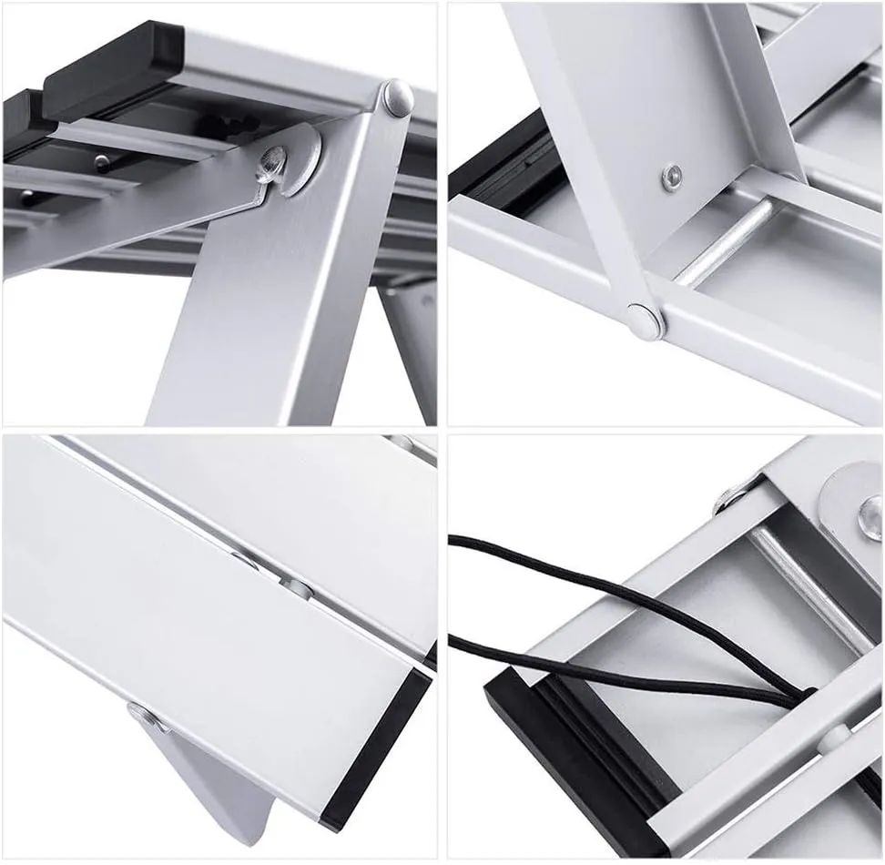 HJ Outdoor Aluminum Folding Table, Camping Portable Dining Table, Folding Picnic Barbecue Table, Camping Aluminum Table