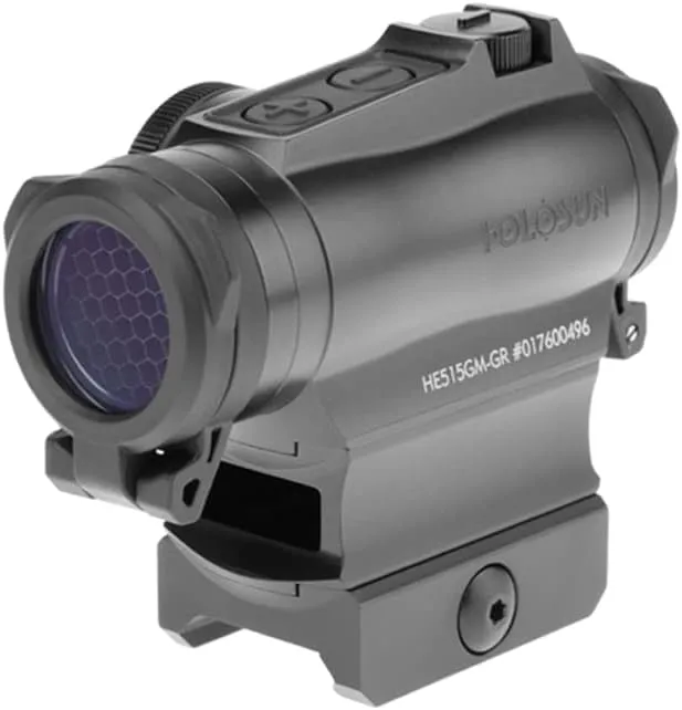 HOLOSUN HS515GM / HE515GM-GR 2 MOA Dot & 65 MOA Circle Micro Sight for Rifle - Waterproof Dustproof Shake-Awake Parallax-Free Sight with Multiple Reticle System & 12 Brightness Settings - Red/Green Options