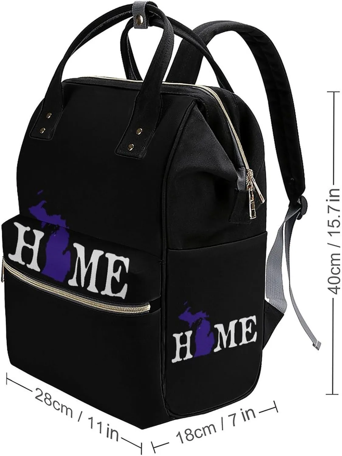 Home Michigan Large Travel Bag Backpack Waterproof Bags for Women Back Pack with Bottle Pocket