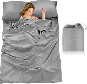 Hotel Sleep Sack Sleeping Bag Liner Lightweight Travel Essentials for Backpacking Camping Hotel Stays Breathable Stylish Design