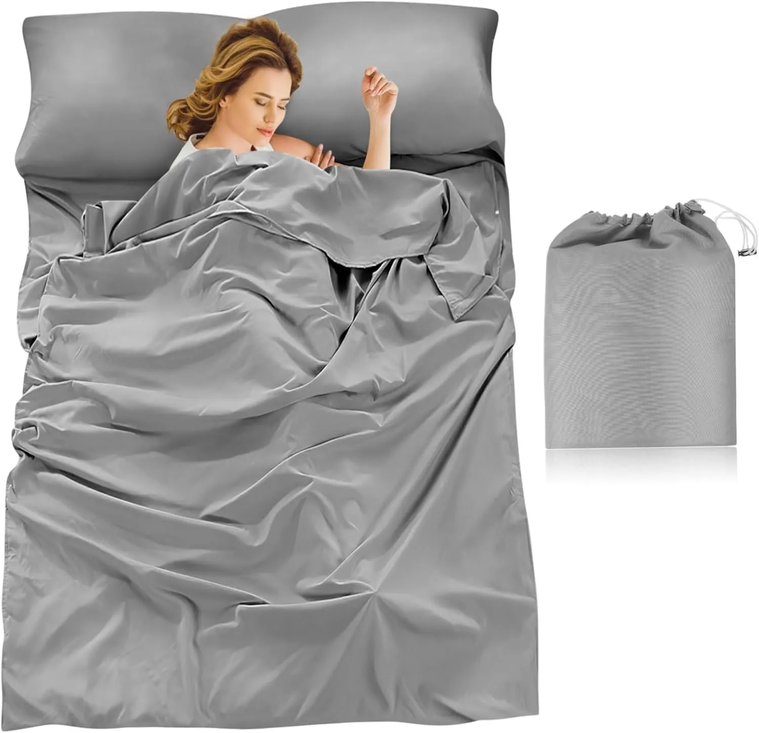 Hotel Sleep Sack Sleeping Bag Liner Lightweight Travel Essentials for Backpacking Camping Hotel Stays Breathable Stylish Design
