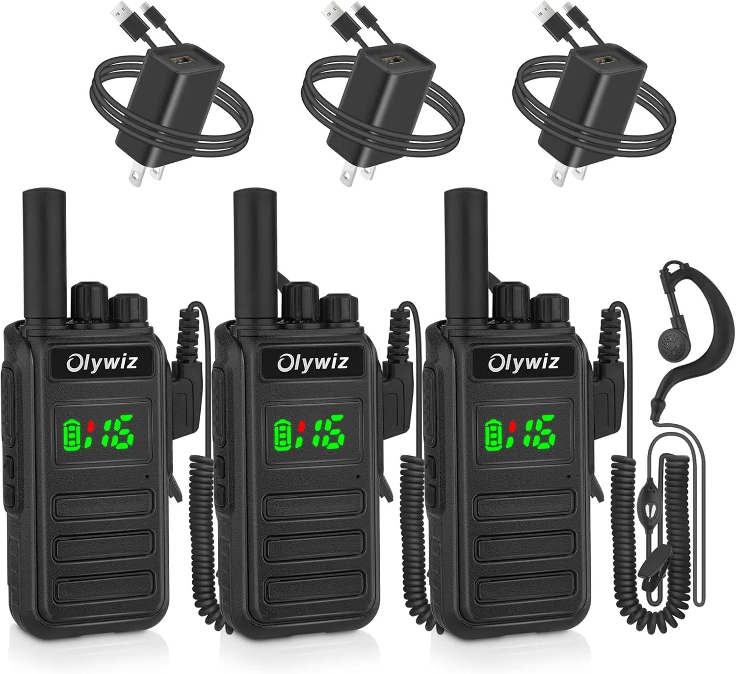 HTD 825 Long Range Two Way Radio - Waterproof Rechargeable Walkie Talkies- Premium Communication Devices with VOX Function 3 Pack for Outdoor Adventures Camping Cruises for Adults