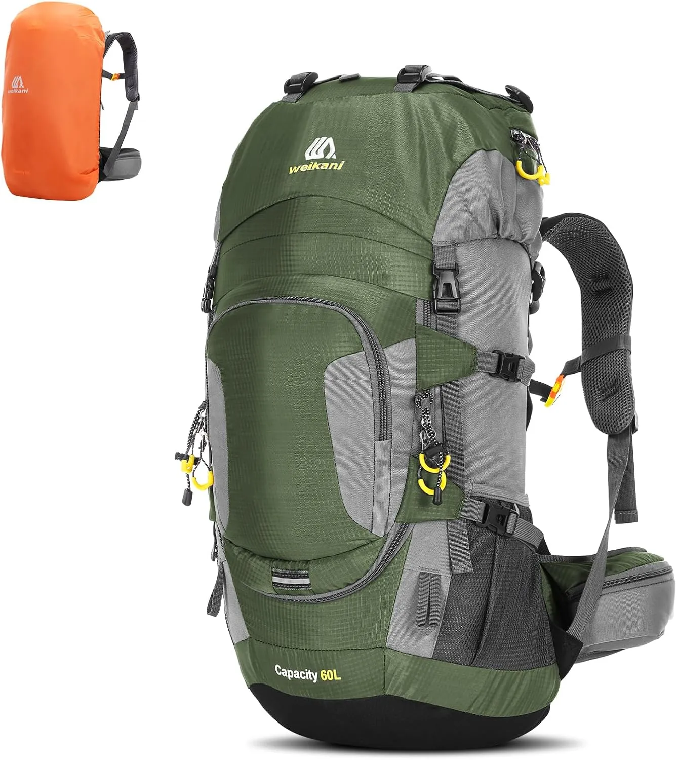 HXBER 60L Waterproof Hiking Backpack Camping Mountain Climbing Cycle Backpack Outdoor Sport Bag with Rain Cover