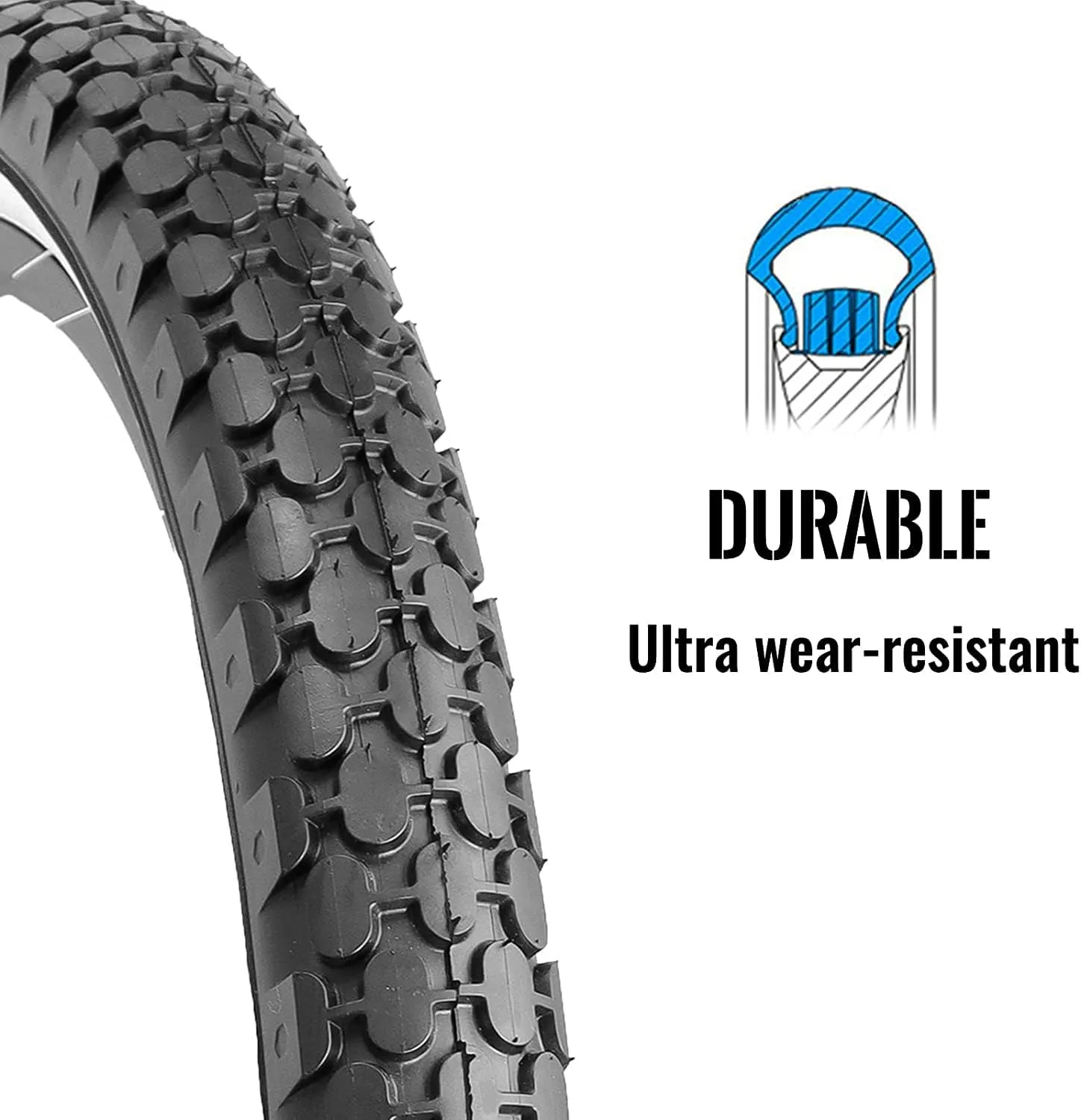 Hycline 2-Pack Cruiser Bike Tires Set: 24/26x2.125 inch Folding Replacement Puncture-Resistant Bicycle Tires and Pair 24/26-inch Inner Tubes with Tire Levers for Beach or Urban City Commuter Bike