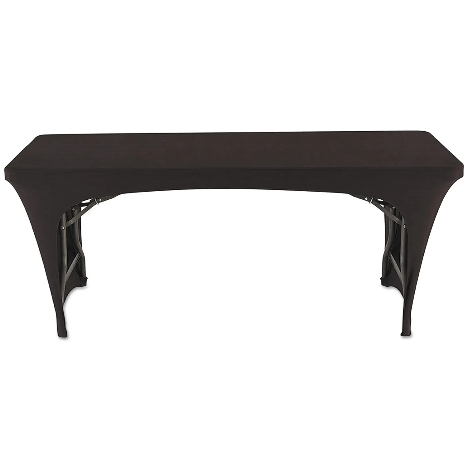 Iceberg iGear Stretch Fabric Open-Sided Table Cover, Fits 6' Table, Polyester/Spandex, Black, 30" W x 72" L