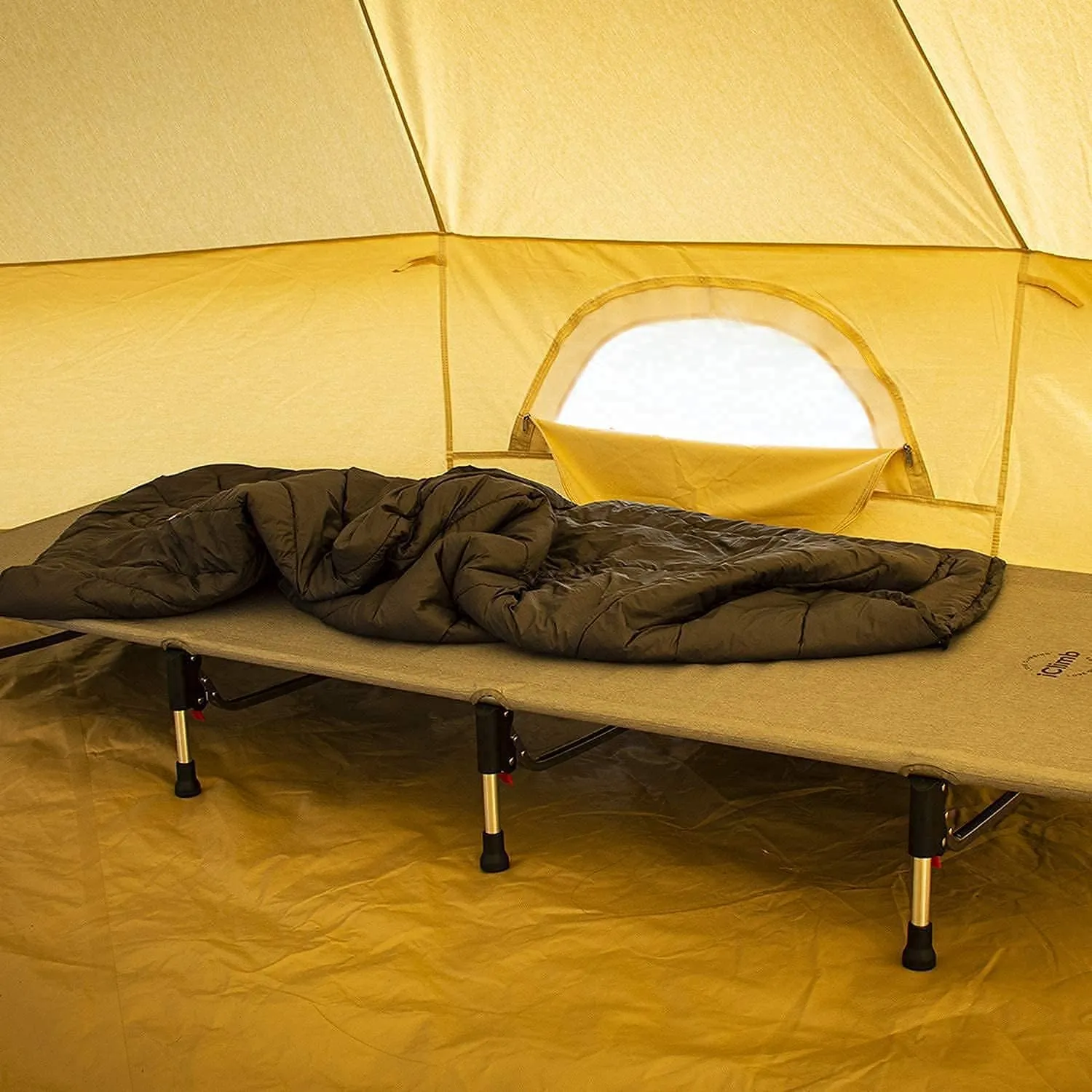iClimb 1 Super Easy Assemble Folding Cot and 1 3M Thinsulate Warm Blanket Bundle, Ultralight and Compact for Single Adult Camping Hiking Backpacking