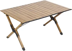 Imitation Wood Aluminum Table Folding Aluminum Alloy Camping Family Picnic Table Commemoration Day